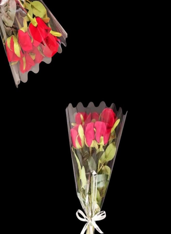 Ebonee Clear Flower Bouquet Bags Waterproof Florists Bouquet Sleeves, Plastic Cellophane Flower Sleeves Packaging Bags for Rose Craft Birthday Wedding Valentine's Day Mother's Day, 9x2.6x16 inch (100 Pack) - Image 5
